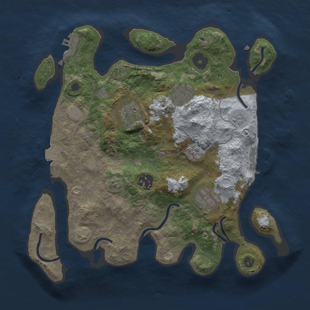 Rust Map: Procedural Map, Size: 3000, Seed: 174135008, 12 Monuments