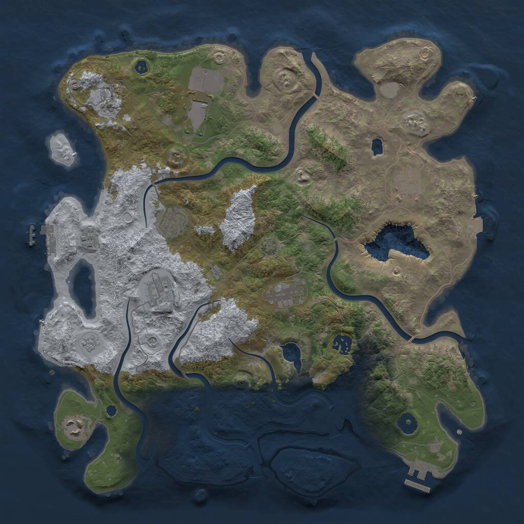 Rust Map: Procedural Map, Size: 4000, Seed: 8823, 15 Monuments