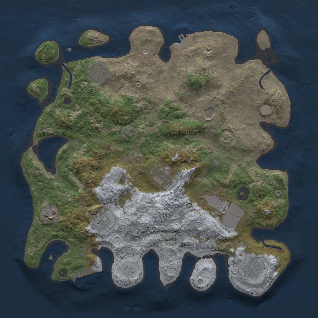 Rust Map: Procedural Map, Size: 3550, Seed: 341790, 15 Monuments