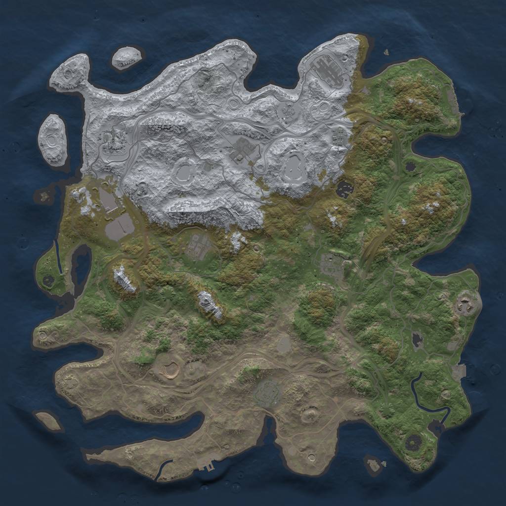 Rust Map: Procedural Map, Size: 4500, Seed: 22, 19 Monuments