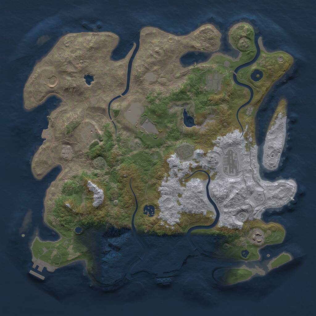 Rust Map: Procedural Map, Size: 4000, Seed: 326299, 15 Monuments