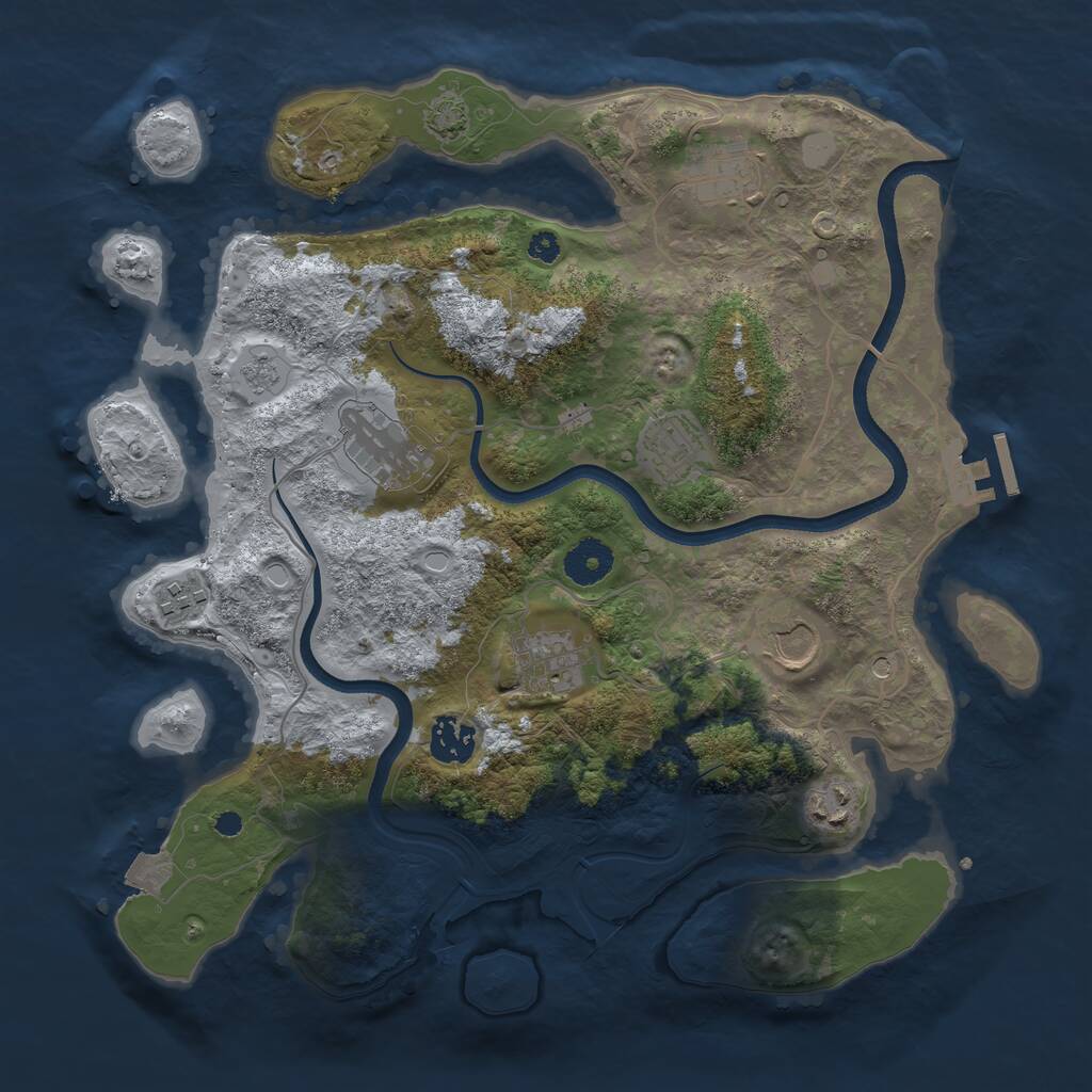Rust Map: Procedural Map, Size: 3500, Seed: 65706, 13 Monuments