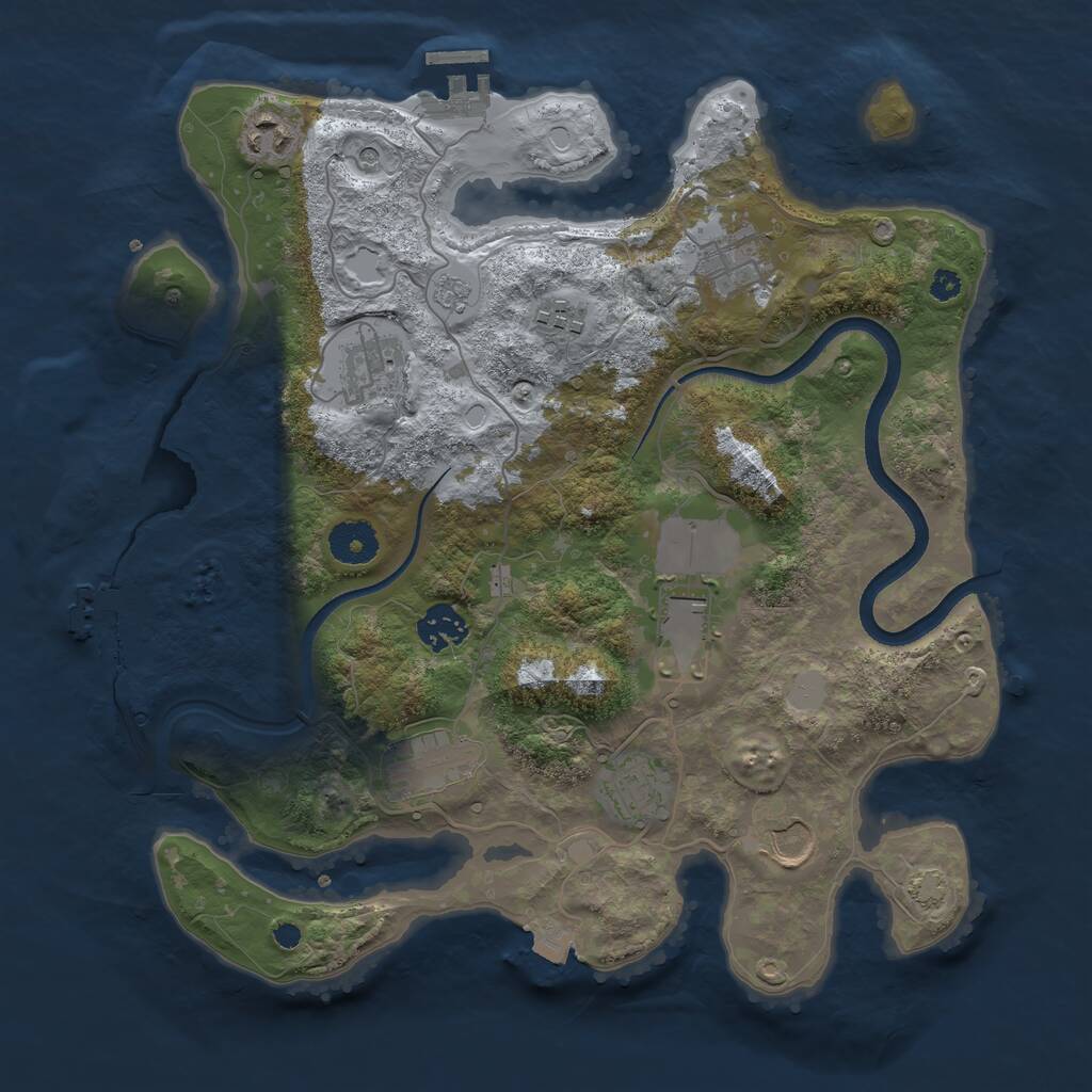 Rust Map: Procedural Map, Size: 3500, Seed: 984121, 15 Monuments