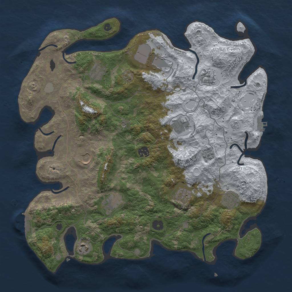 Rust Map: Procedural Map, Size: 4000, Seed: 147265, 20 Monuments