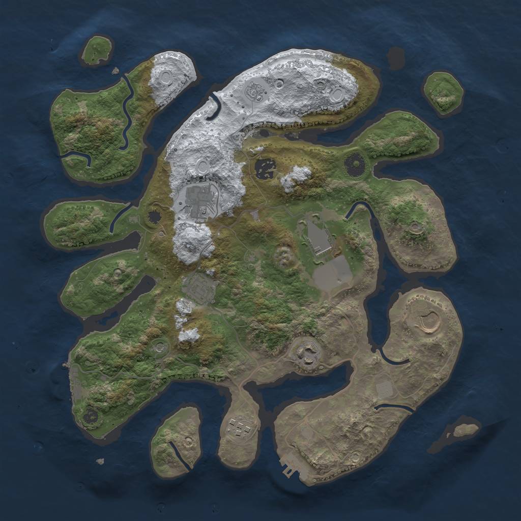 Rust Map: Procedural Map, Size: 3550, Seed: 790757, 16 Monuments