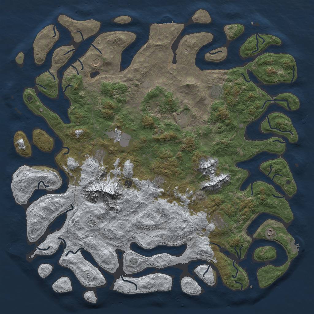Rust Map: Procedural Map, Size: 6000, Seed: 88888, 20 Monuments