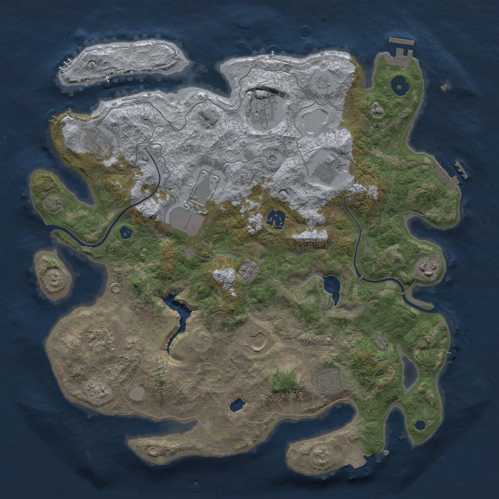 Rust Map: Procedural Map, Size: 4000, Seed: 695532, 16 Monuments