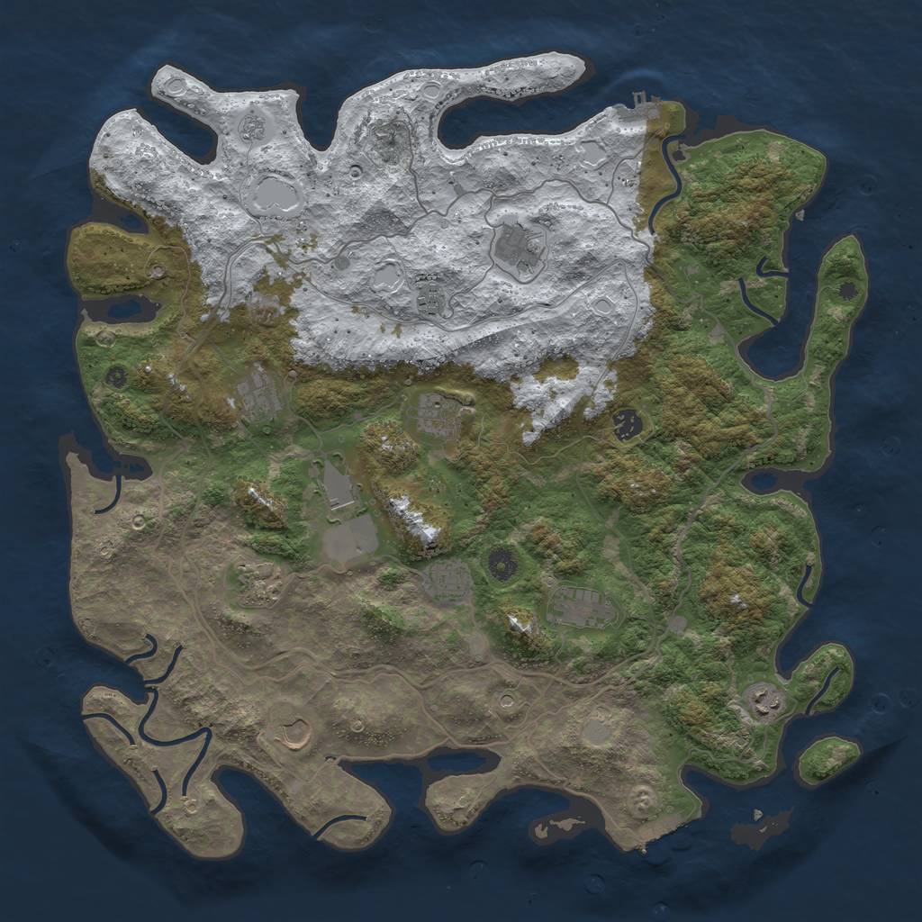 Rust Map: Procedural Map, Size: 4500, Seed: 36498, 20 Monuments