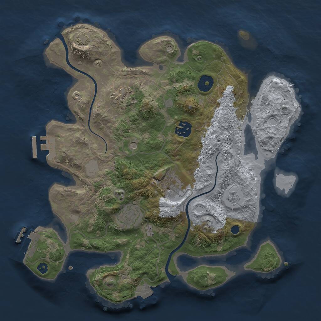 Rust Map: Procedural Map, Size: 3000, Seed: 21426262, 10 Monuments