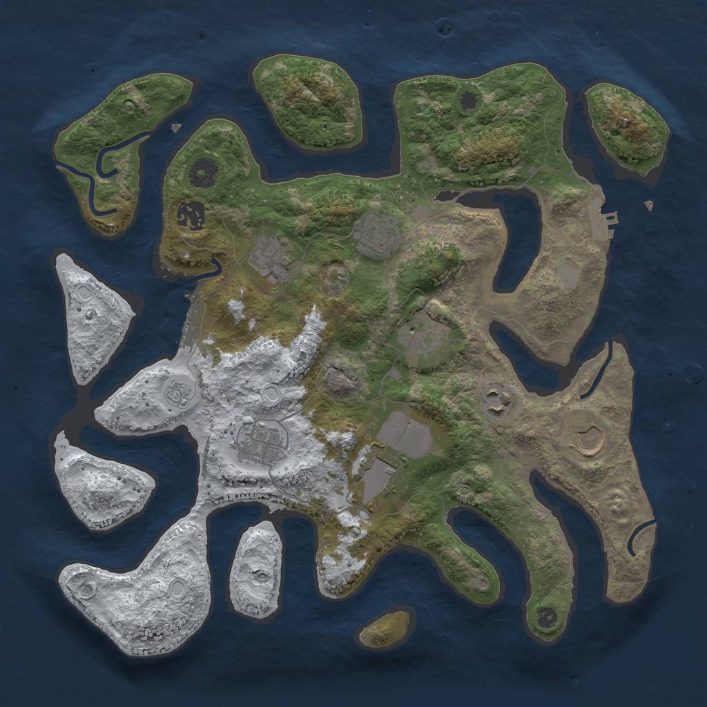 Rust Map: Procedural Map, Size: 3550, Seed: 983708, 16 Monuments