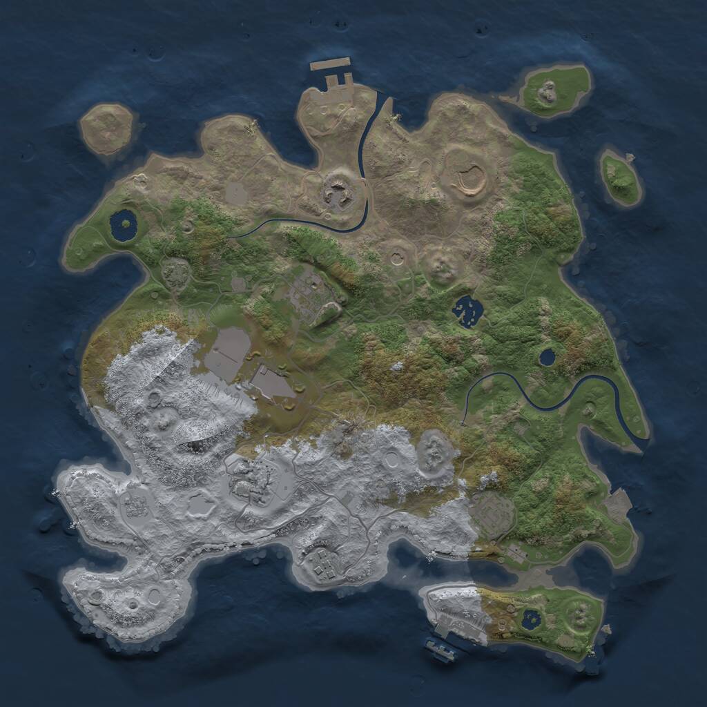 Rust Map: Procedural Map, Size: 3550, Seed: 140145, 14 Monuments