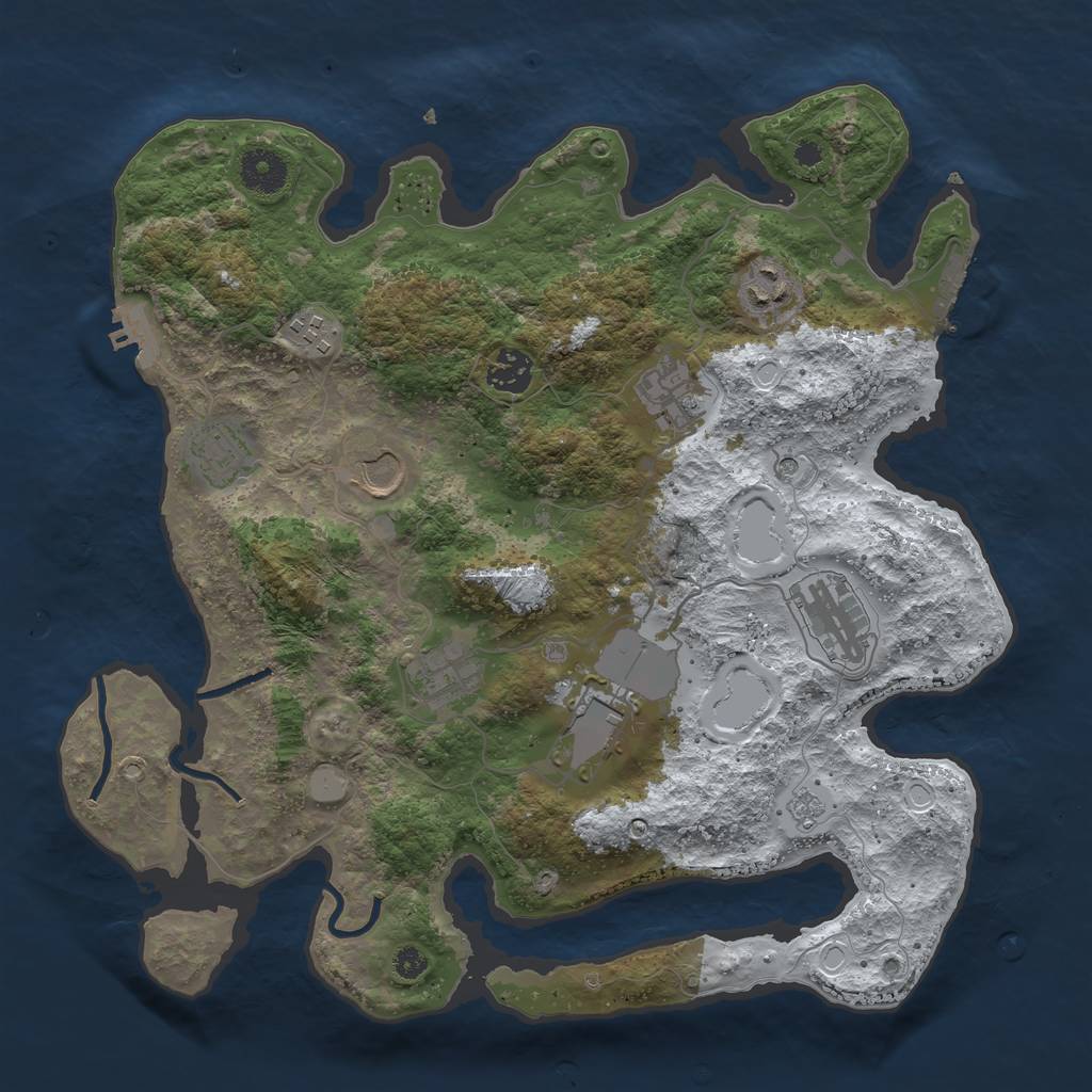 Rust Map: Procedural Map, Size: 3600, Seed: 32031029, 18 Monuments