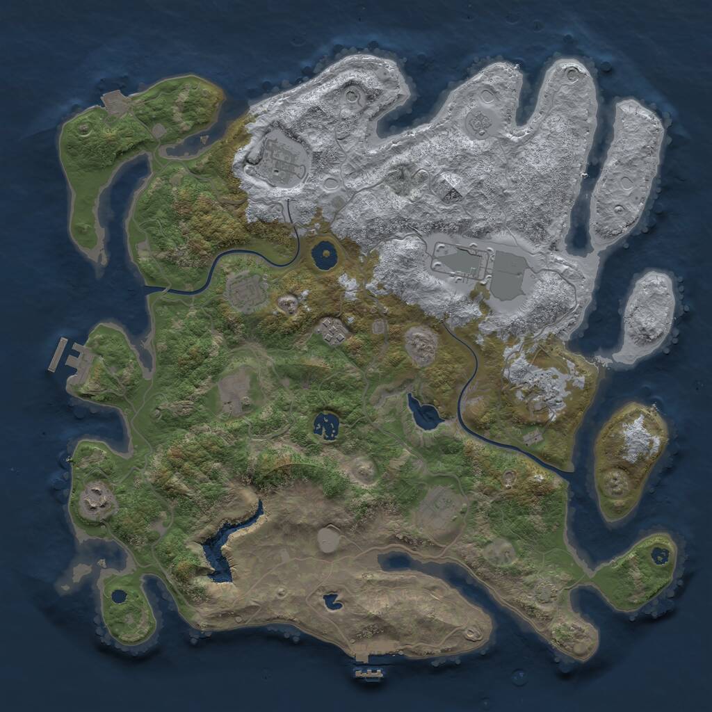 Rust Map: Procedural Map, Size: 4000, Seed: 865131638, 15 Monuments