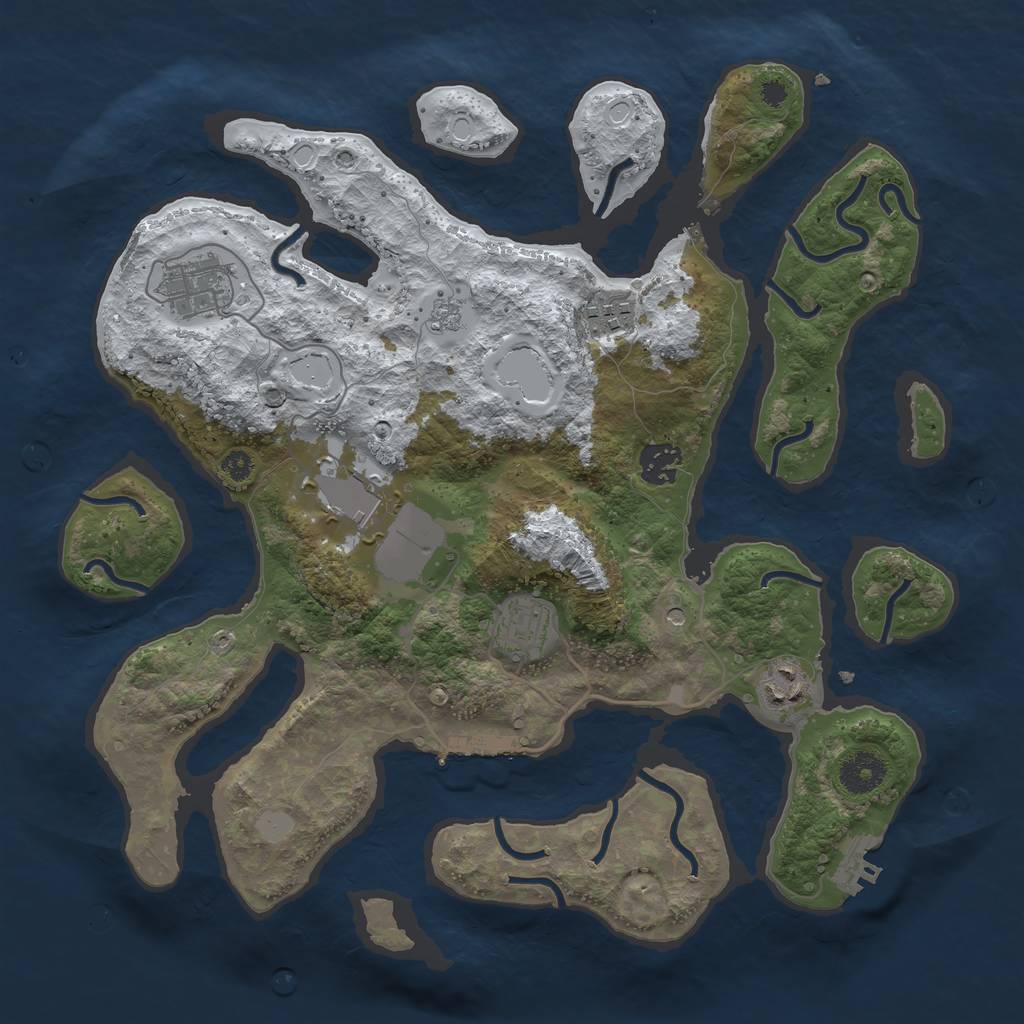 Rust Map: Procedural Map, Size: 3550, Seed: 192142, 15 Monuments