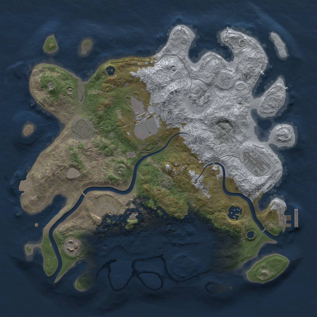 Rust Map: Procedural Map, Size: 3500, Seed: 7522, 13 Monuments