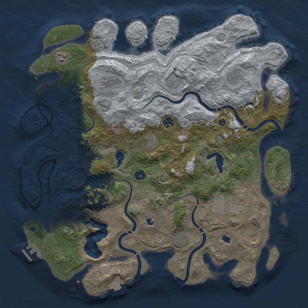 Rust Map: Procedural Map, Size: 4500, Seed: 14349, 15 Monuments