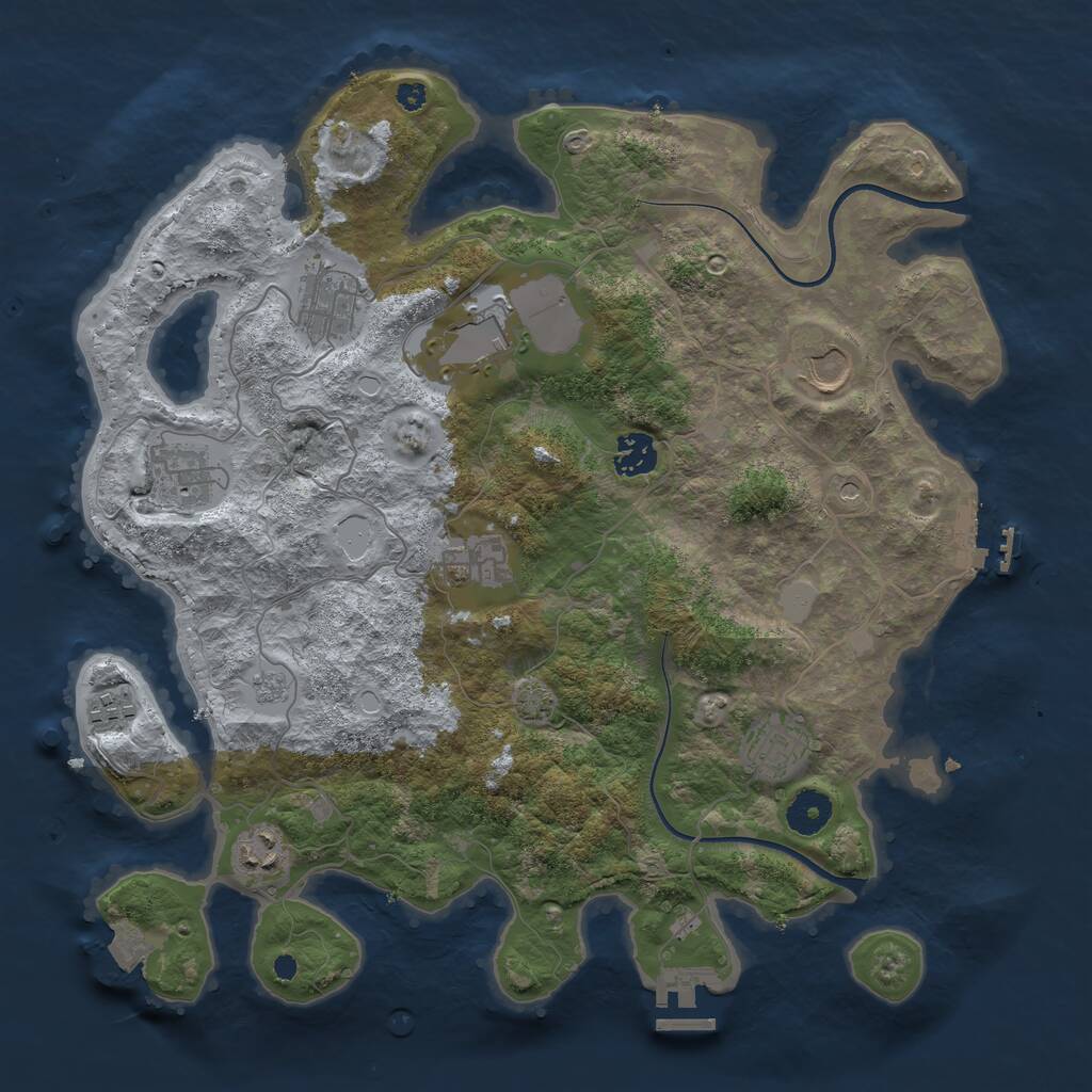 Rust Map: Procedural Map, Size: 3700, Seed: 2022, 15 Monuments
