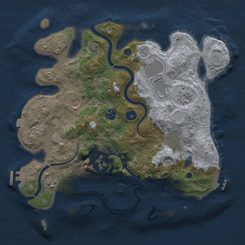 Rust Map: Procedural Map, Size: 3500, Seed: 295677707, 14 Monuments