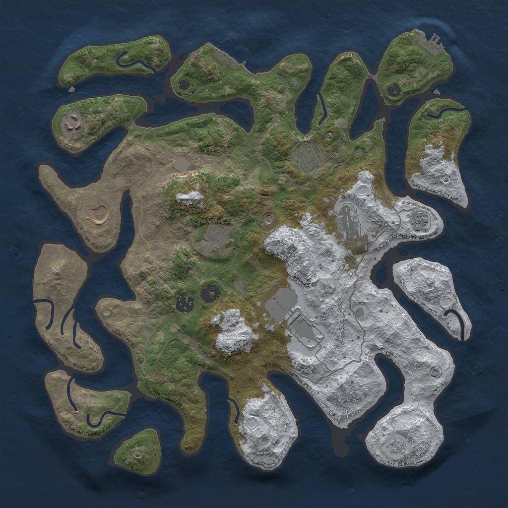 Rust Map: Procedural Map, Size: 4000, Seed: 392064, 17 Monuments