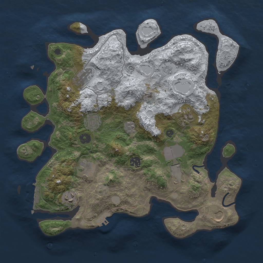 Rust Map: Procedural Map, Size: 3550, Seed: 997292, 18 Monuments