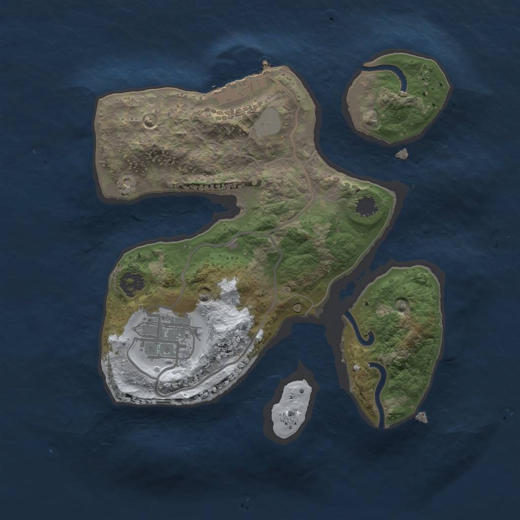 Rust Map: Procedural Map, Size: 2200, Seed: 662437058, 7 Monuments