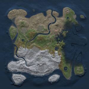 Thumbnail Rust Map: Procedural Map, Size: 3500, Seed: 566711249, 13 Monuments
