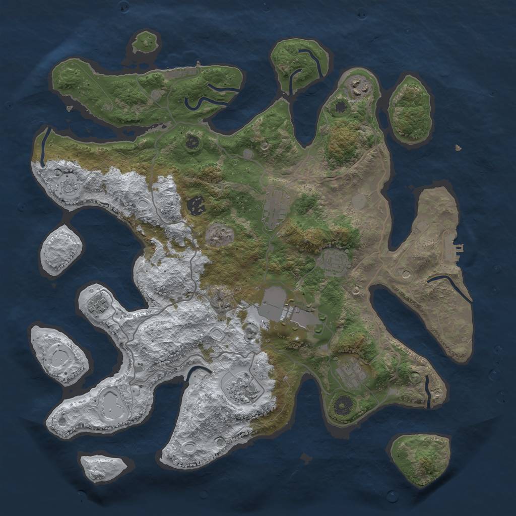 Rust Map: Procedural Map, Size: 4000, Seed: 6942069, 17 Monuments