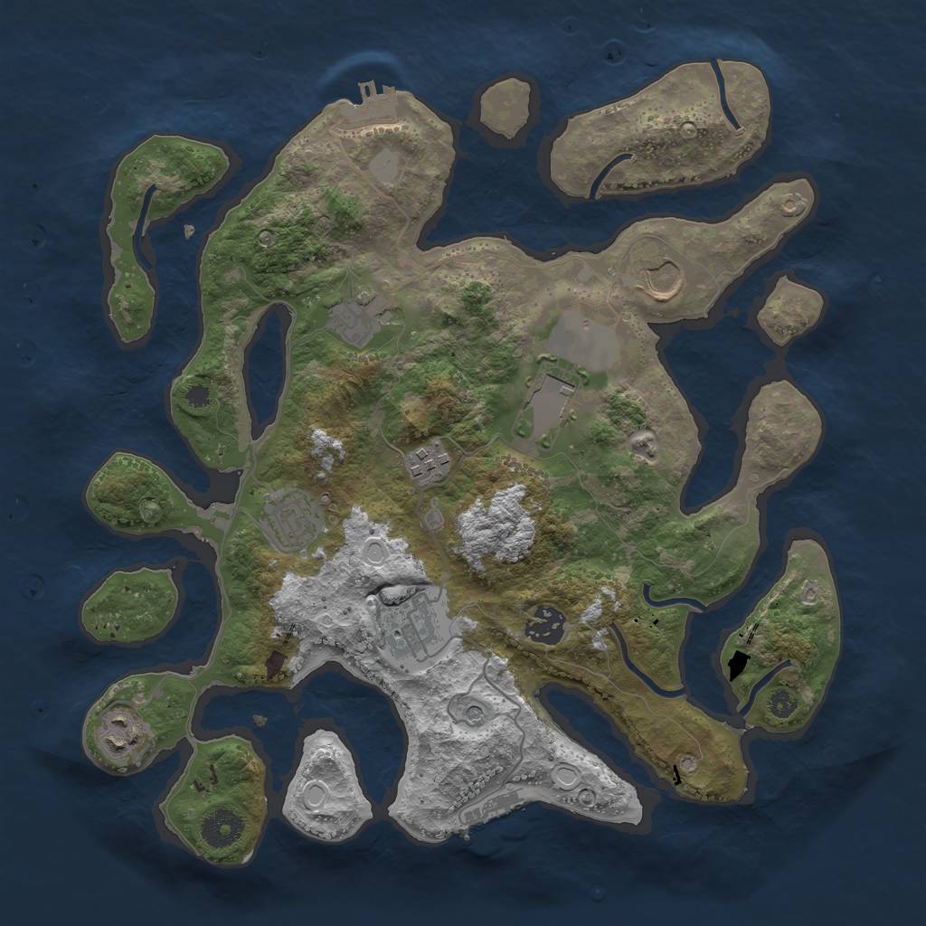 Rust Map: Procedural Map, Size: 3500, Seed: 1567995587, 16 Monuments