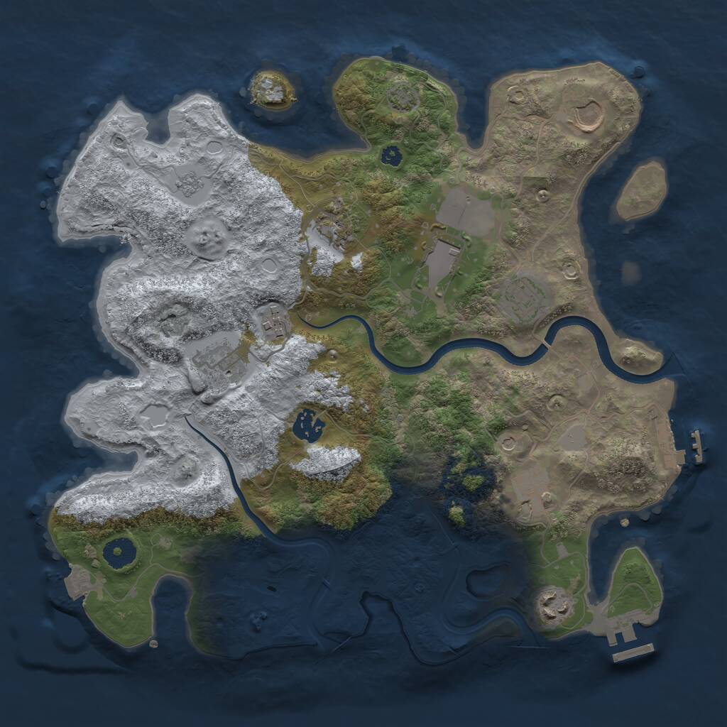 Rust Map: Procedural Map, Size: 3500, Seed: 8540240, 15 Monuments