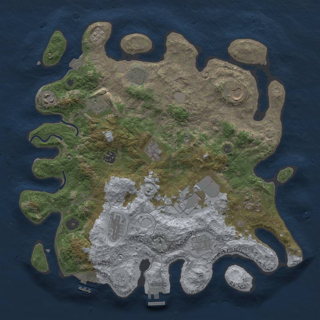 Rust Map: Procedural Map, Size: 3850, Seed: 937193204, 17 Monuments