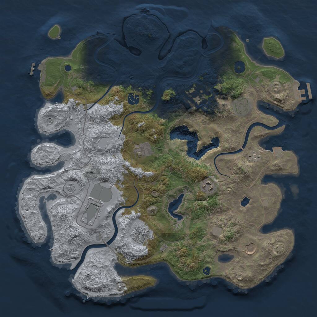 Rust Map: Procedural Map, Size: 4000, Seed: 511557, 15 Monuments
