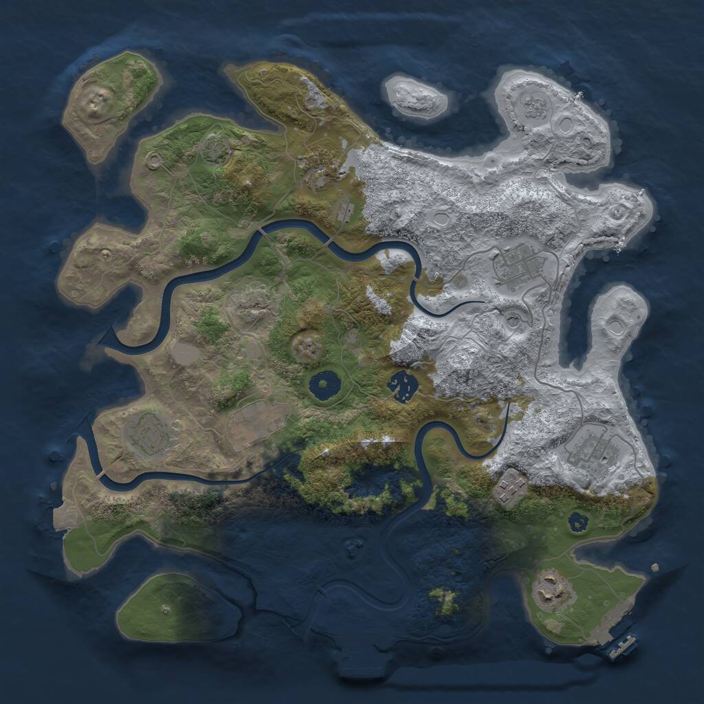 Rust Map: Procedural Map, Size: 3550, Seed: 293937, 14 Monuments