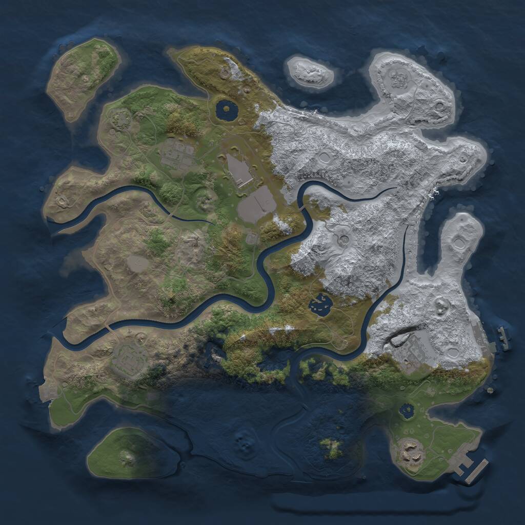 Rust Map: Procedural Map, Size: 3550, Seed: 293937, 13 Monuments