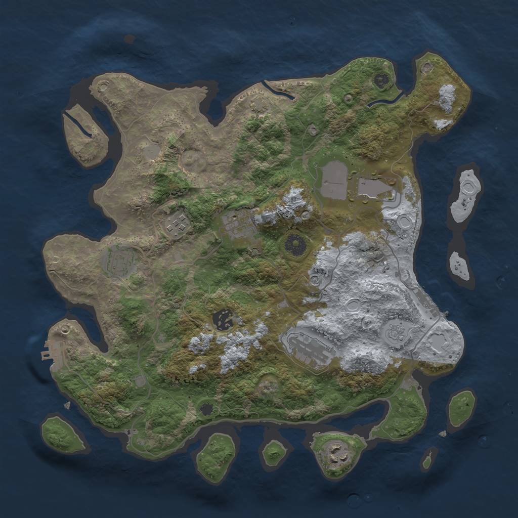 Rust Map: Procedural Map, Size: 3600, Seed: 1482122913, 15 Monuments