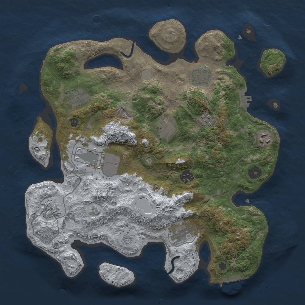 Rust Map: Procedural Map, Size: 3550, Seed: 199379, 18 Monuments