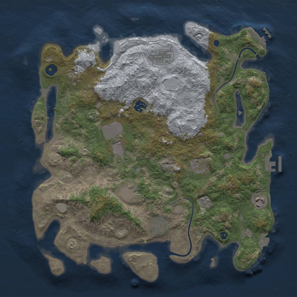 Rust Map: Procedural Map, Size: 3850, Seed: 1401917504, 15 Monuments
