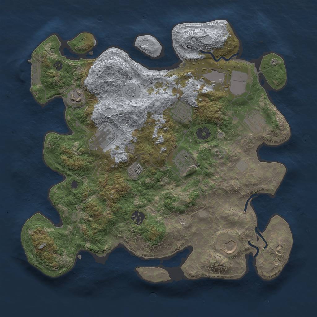 Rust Map: Procedural Map, Size: 3500, Seed: 41287439, 15 Monuments