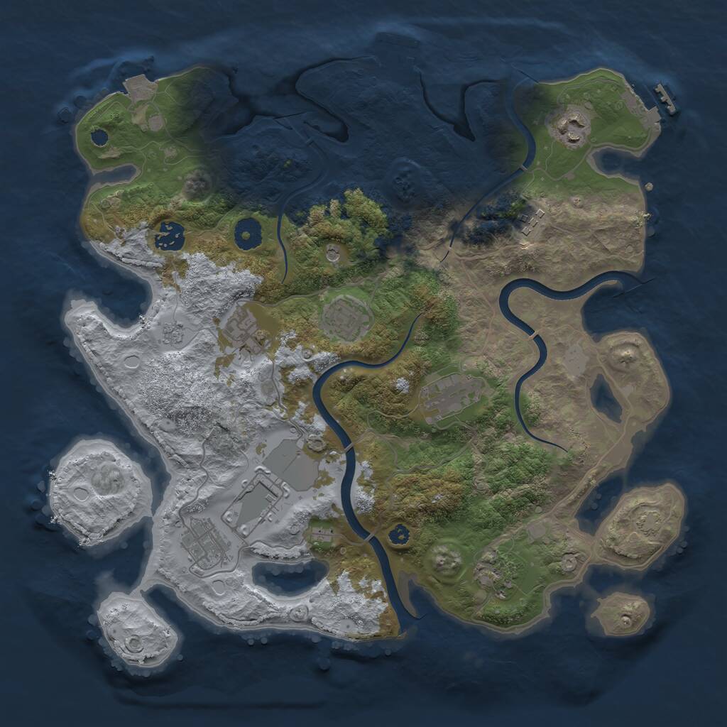 Rust Map: Procedural Map, Size: 3600, Seed: 318830790, 15 Monuments