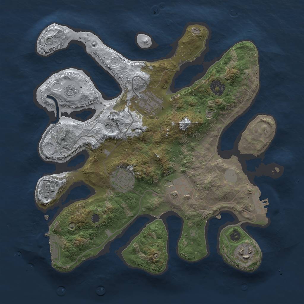 Rust Map: Procedural Map, Size: 3000, Seed: 1363577468, 14 Monuments
