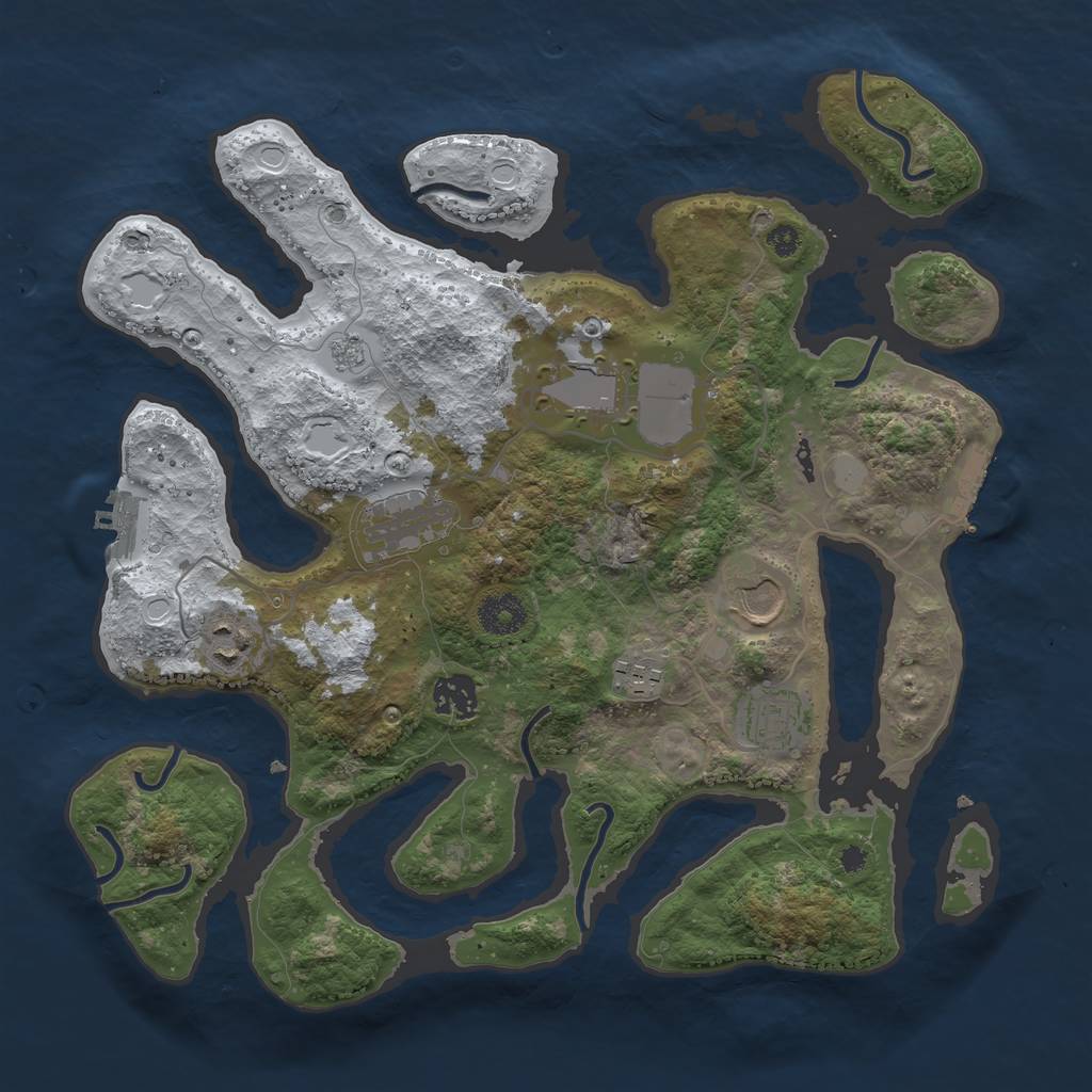 Rust Map: Procedural Map, Size: 3550, Seed: 931132, 15 Monuments