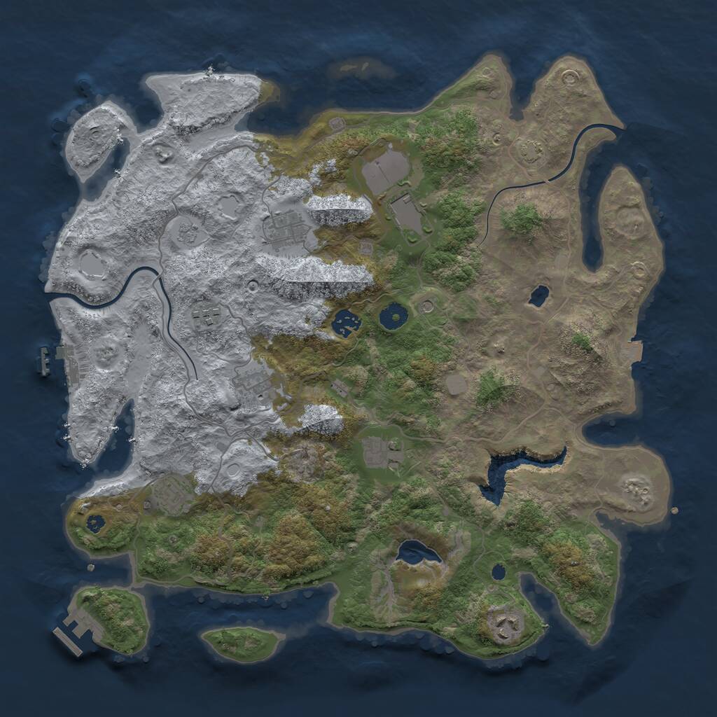 Rust Map: Procedural Map, Size: 4000, Seed: 1467430012, 14 Monuments