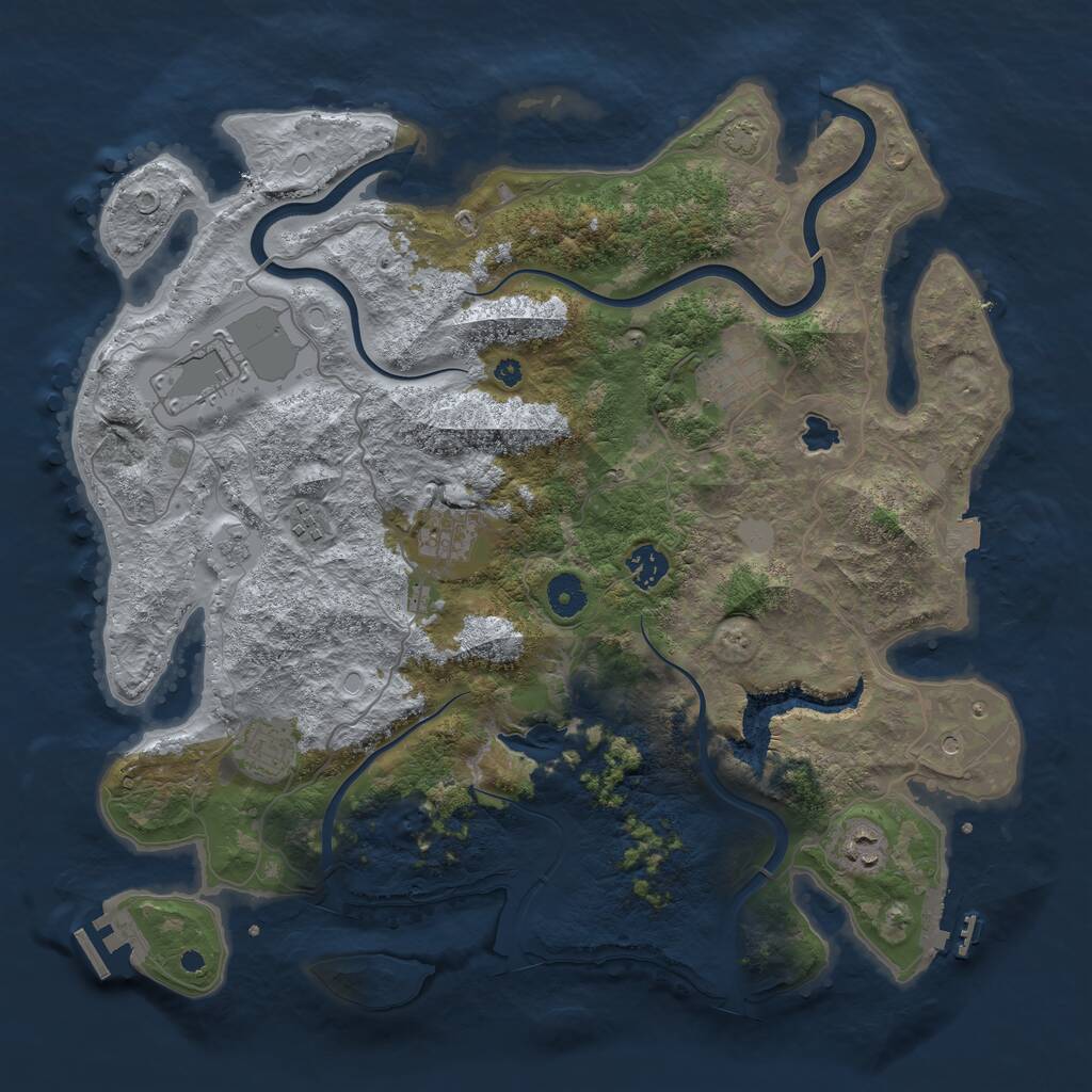 Rust Map: Procedural Map, Size: 4000, Seed: 1467430012, 13 Monuments