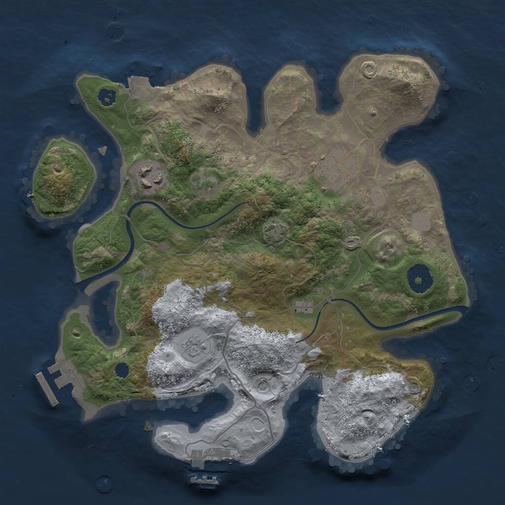 Rust Map: Procedural Map, Size: 2800, Seed: 54544, 8 Monuments