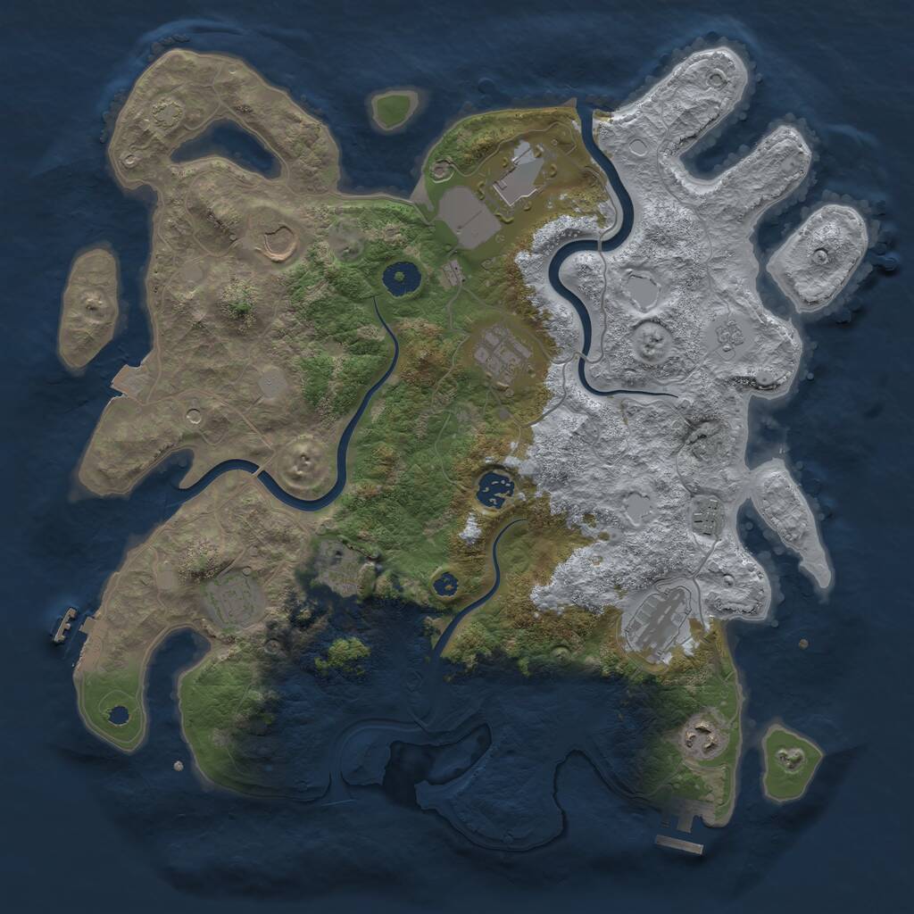 Rust Map: Procedural Map, Size: 3850, Seed: 669426160, 15 Monuments