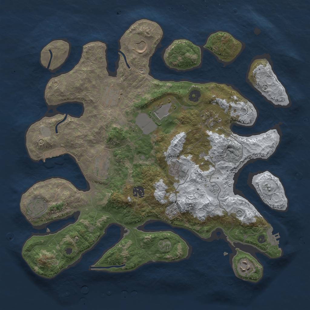 Rust Map: Procedural Map, Size: 3800, Seed: 8652, 19 Monuments