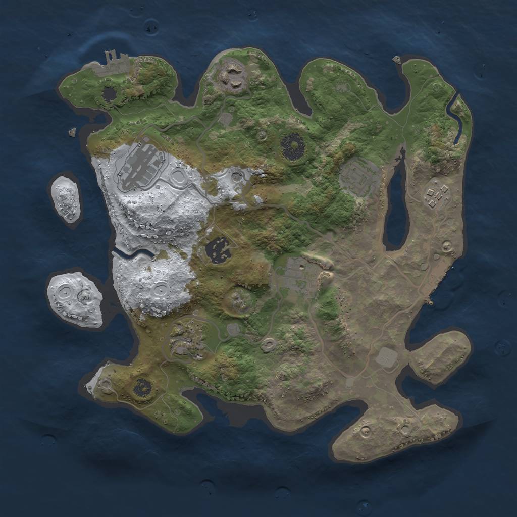 Rust Map: Procedural Map, Size: 3000, Seed: 2321272, 15 Monuments