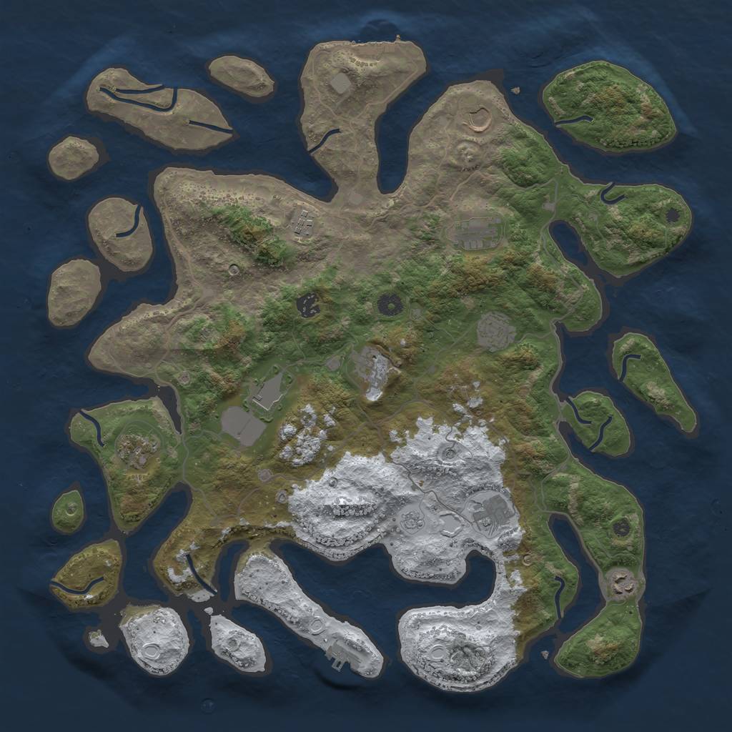 Rust Map: Procedural Map, Size: 4500, Seed: 30, 19 Monuments