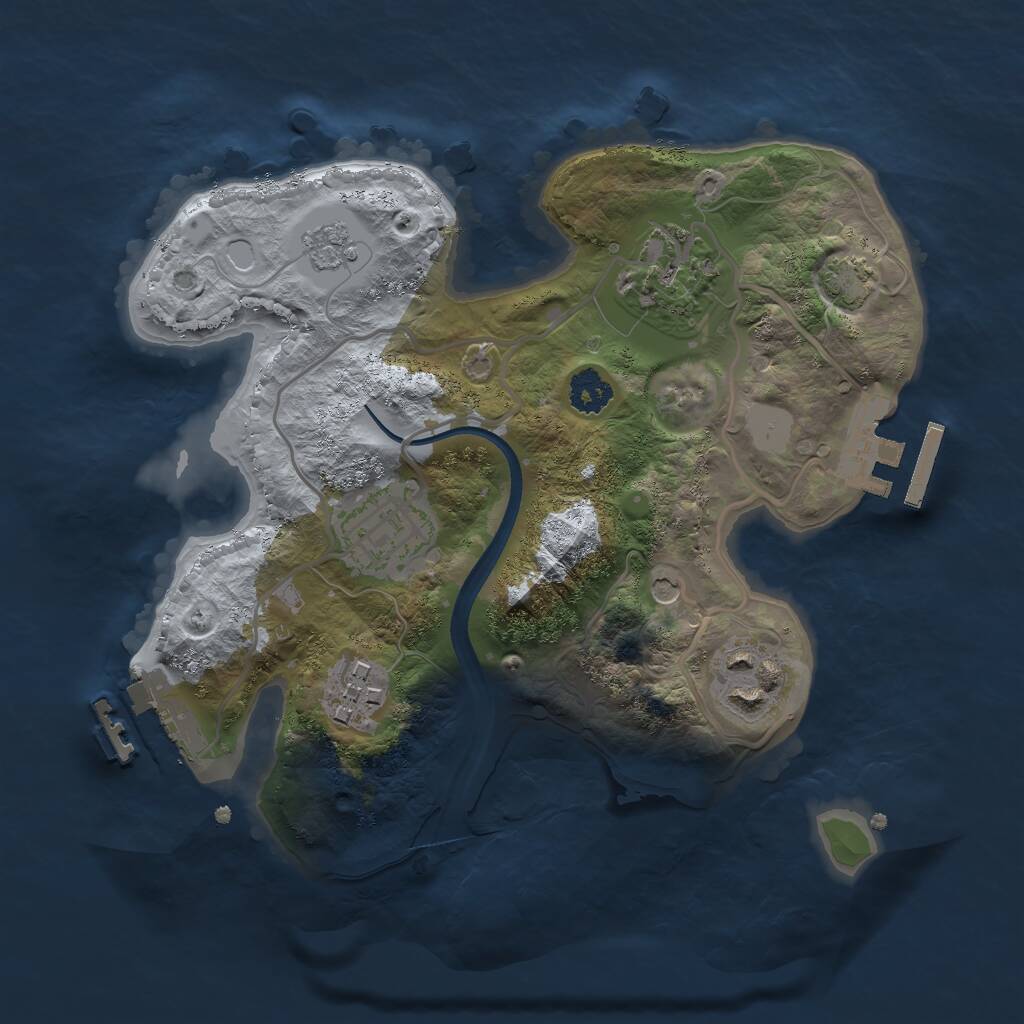 Rust Map: Procedural Map, Size: 2400, Seed: 8, 10 Monuments