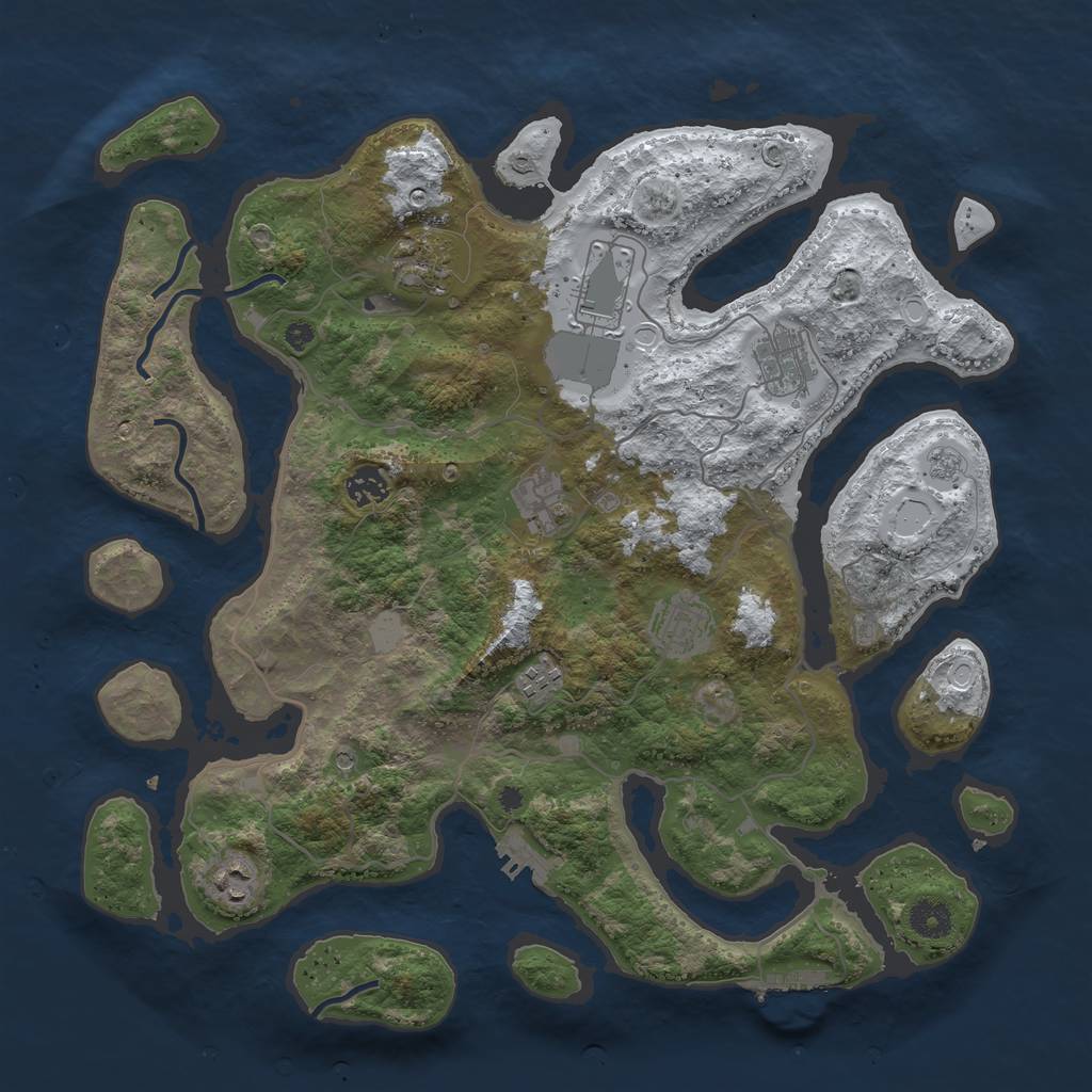 Rust Map: Procedural Map, Size: 4000, Seed: 6741, 17 Monuments