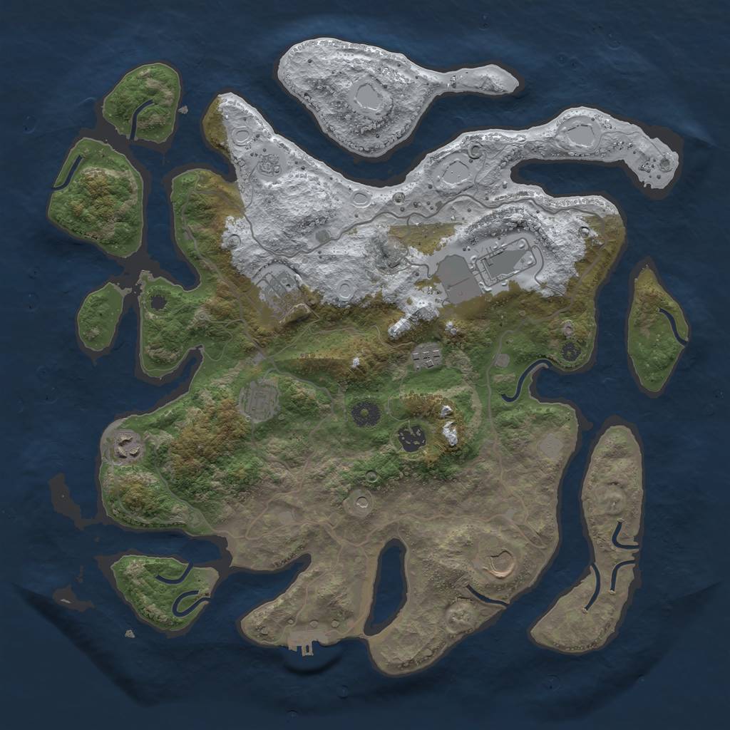 Rust Map: Procedural Map, Size: 4000, Seed: 50422, 15 Monuments